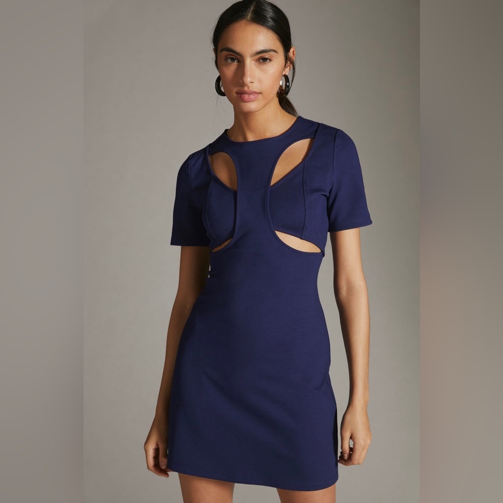 Ponte cut out mini dress